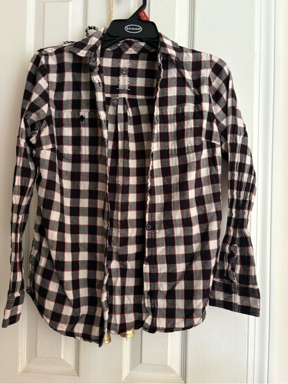 St. John's Bay Black and White Plaid Button-Up Shirt
